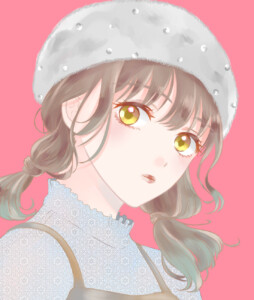 ふわふわ帽子の女の子