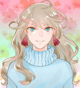 ブルーニットの女の子